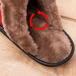 Winter Couple Super Comfy Leather Waterproof Warm Slippers
