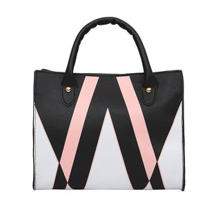 Triangle printed Vegan Leather Satchel