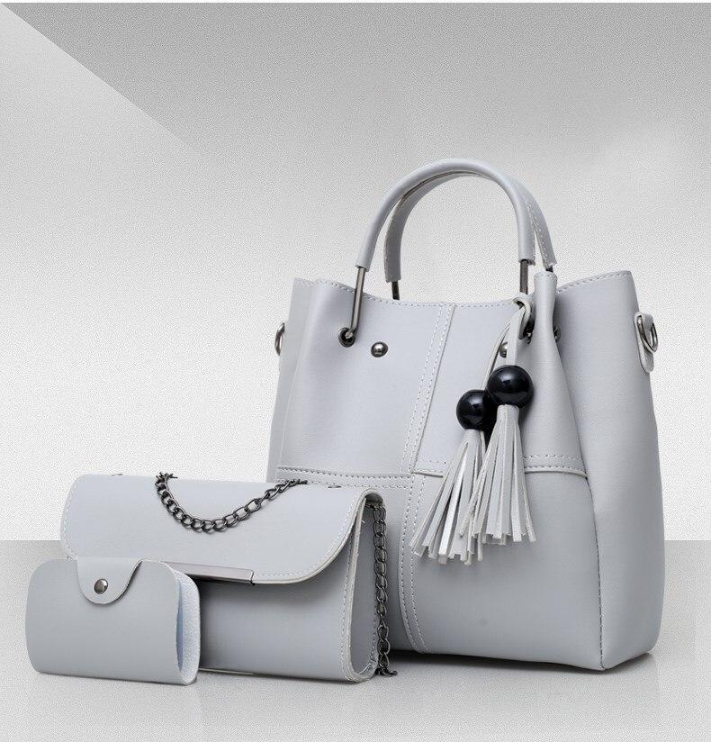 Solid Wood Bead Tassel Handbag Set
