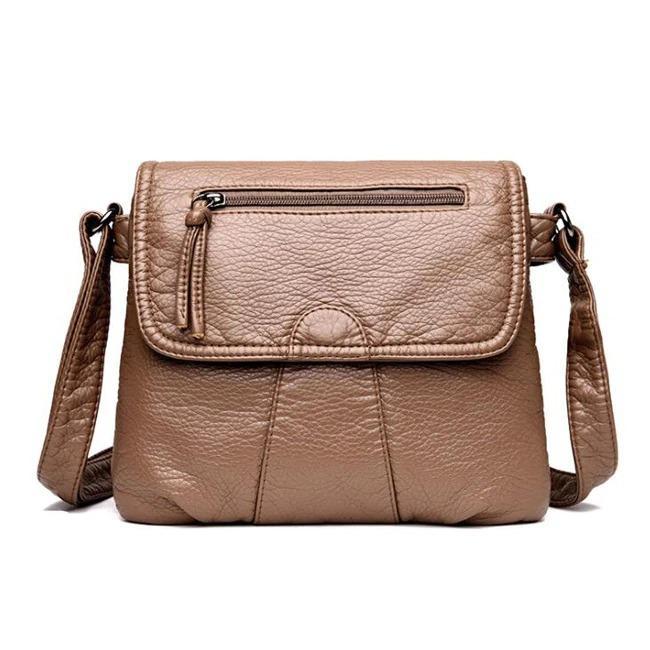 Vintage Washed Leather Shoulder Bag