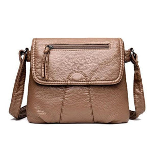 Vintage Washed Leather Shoulder Bag