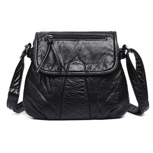 Vintage Washed Leather Shoulder Bag
