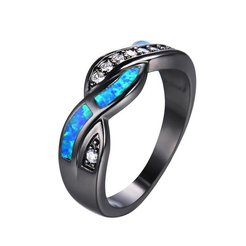 Ocean Blue Fire Opal Ring